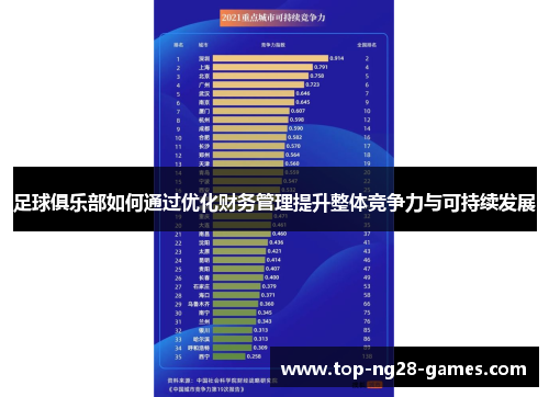 足球俱乐部如何通过优化财务管理提升整体竞争力与可持续发展 足球俱乐部如何通过优化财务管理提升整体竞争力与可持续发展